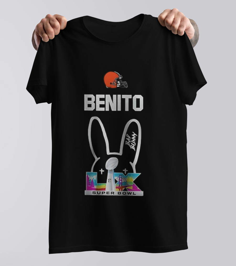Cleveland Browns Benito Bad Bunny Super Bowl LIV Iconic Signature T-Shirt