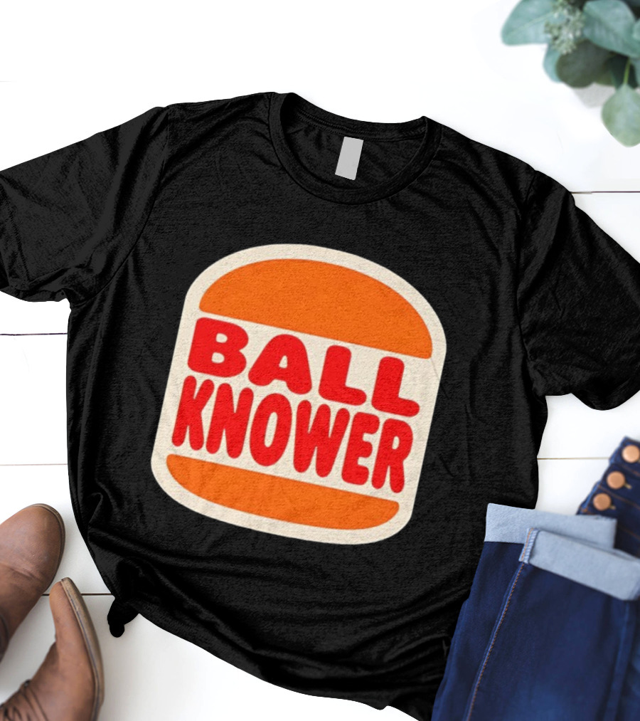 Ball Knower Parody Fast Food Logo T-Shirt