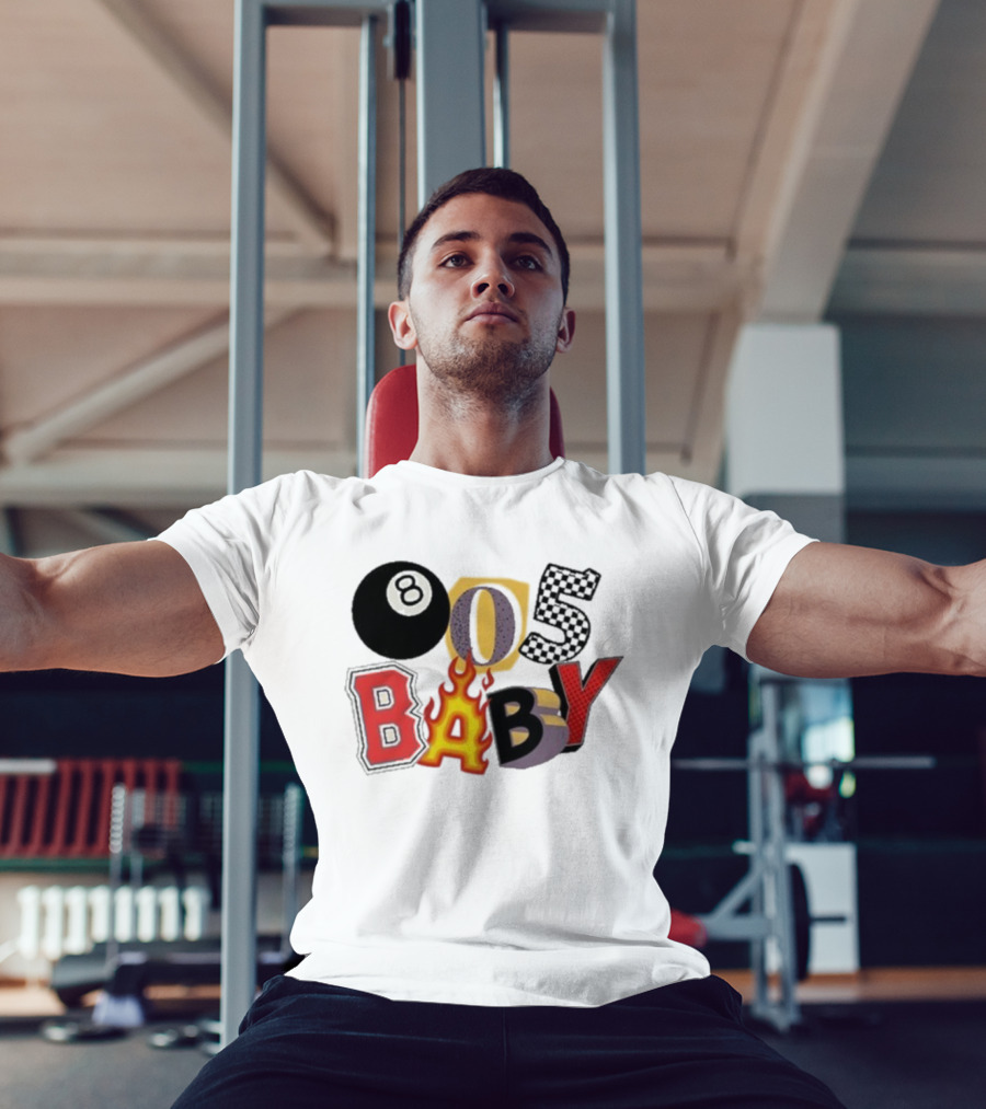 Big Time 805 Baby Eight Ball Fire Letters Retro Style T-Shirt