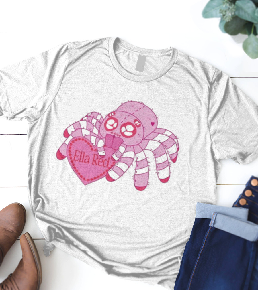 Ella Red Spider Pink Heart Cuteness T-Shirt