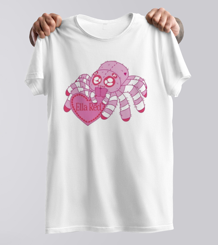 Ella Red Spider Pink Heart Cuteness T-Shirt
