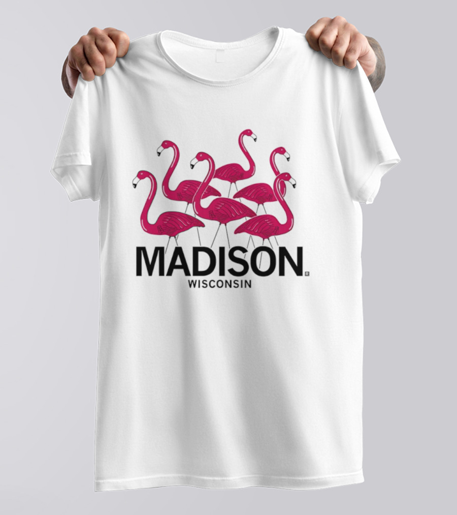 Madison Wisconsin Pink Flamingos T-Shirt