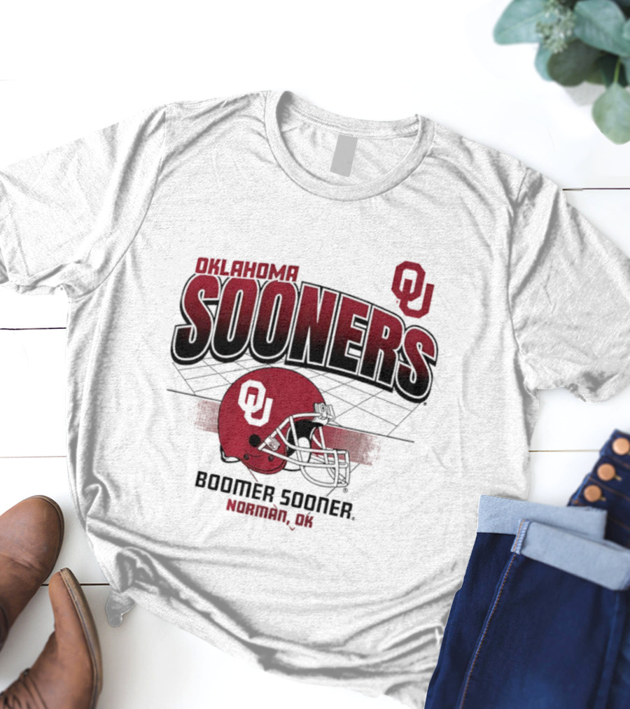 Oklahoma Sooners Football Boomer Sooner Norman OK Helmet OU T-Shirt