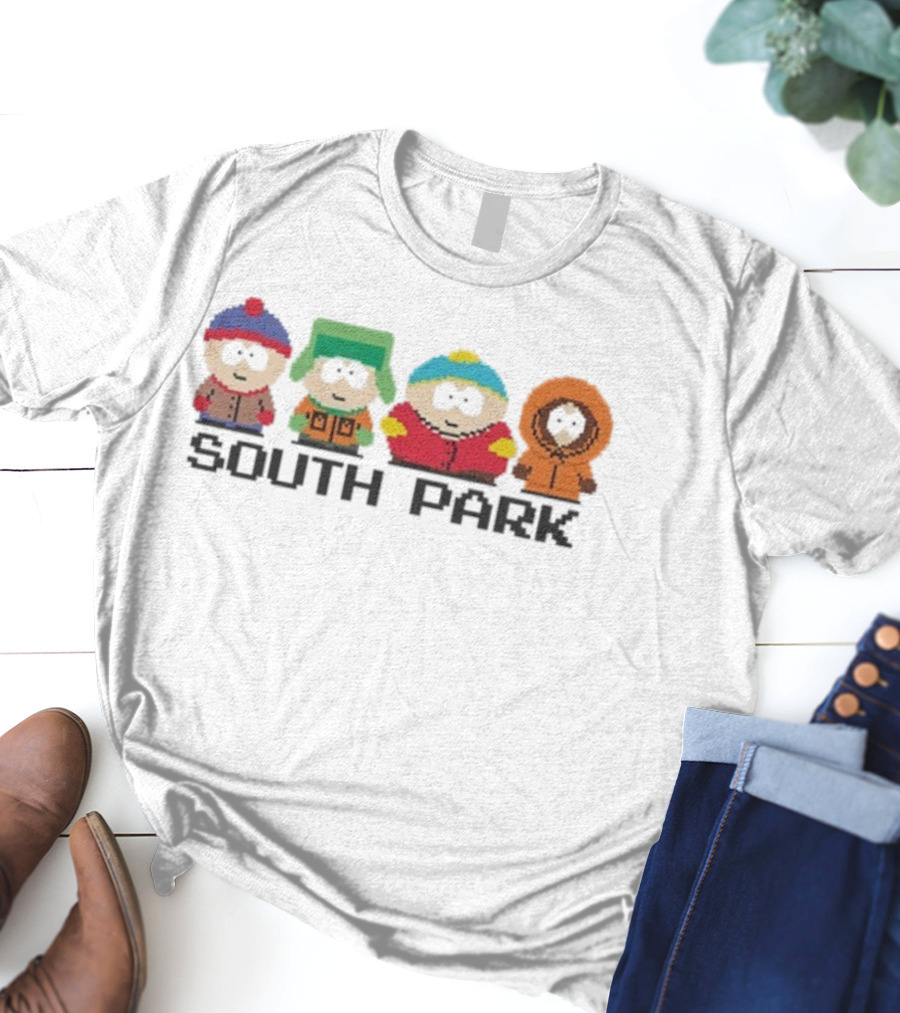 South Park Pixelated 8-Bit Characters Retro Style T-Shirt