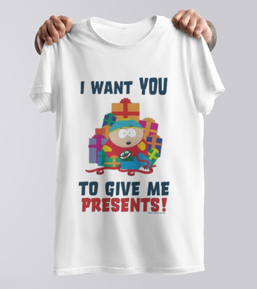 South Park Cartman Christmas I Want You To Give Me Presents T-Shirt