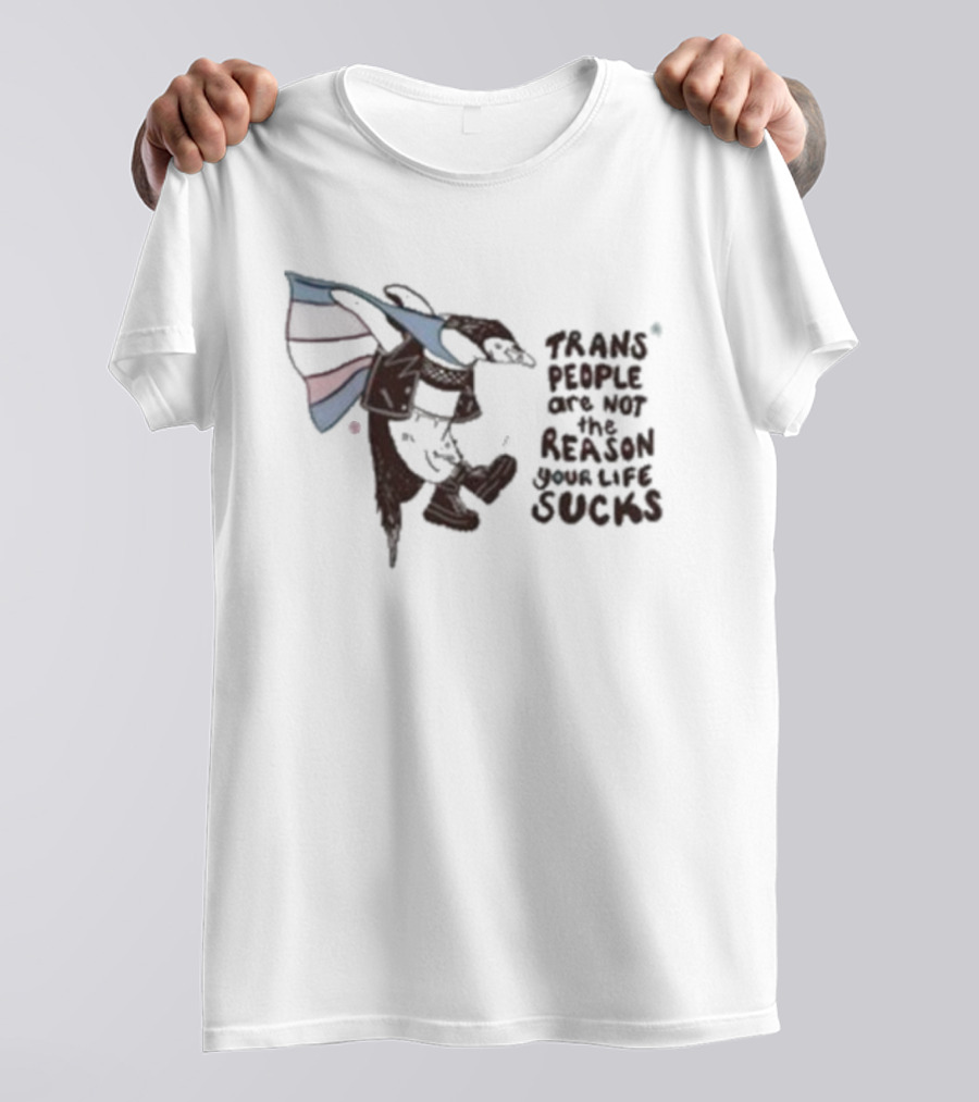 Trans People Are Not The Reason Your Life Sucks Penguin Flag T-Shirt