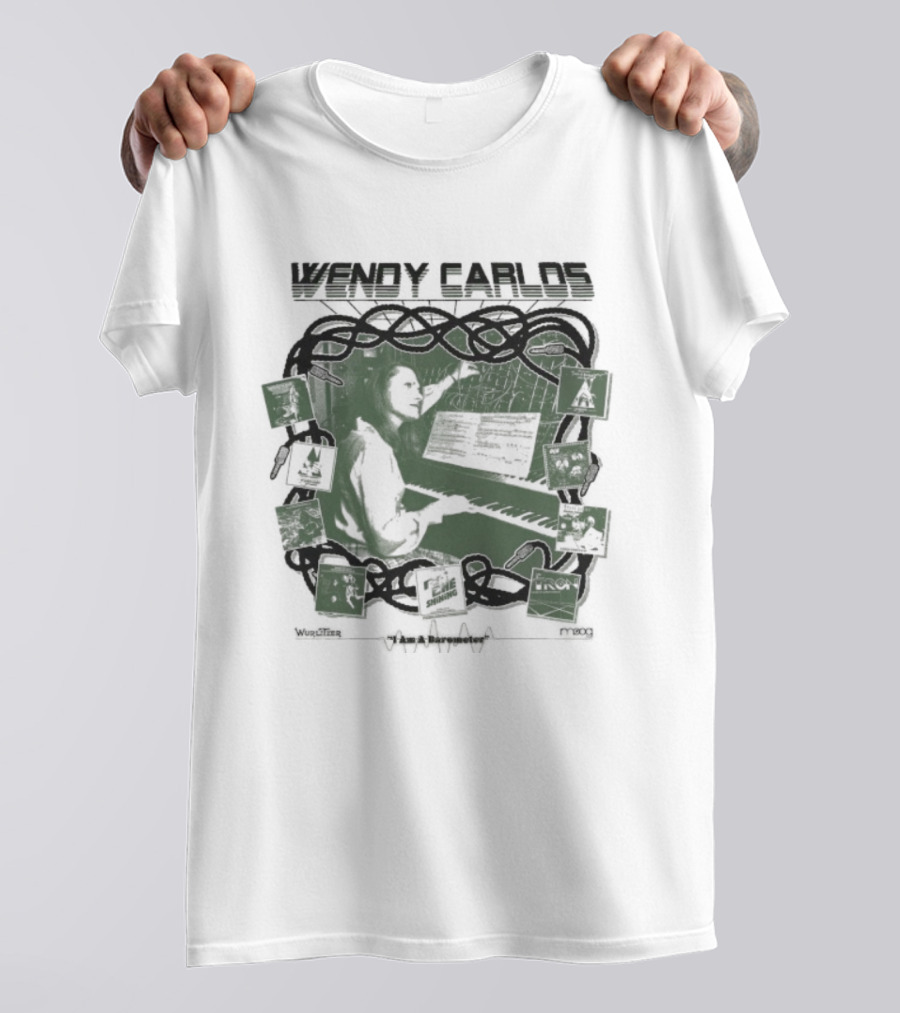Wendy Carlos I Am The Barometer Piano Keyboard Green Design T-Shirt