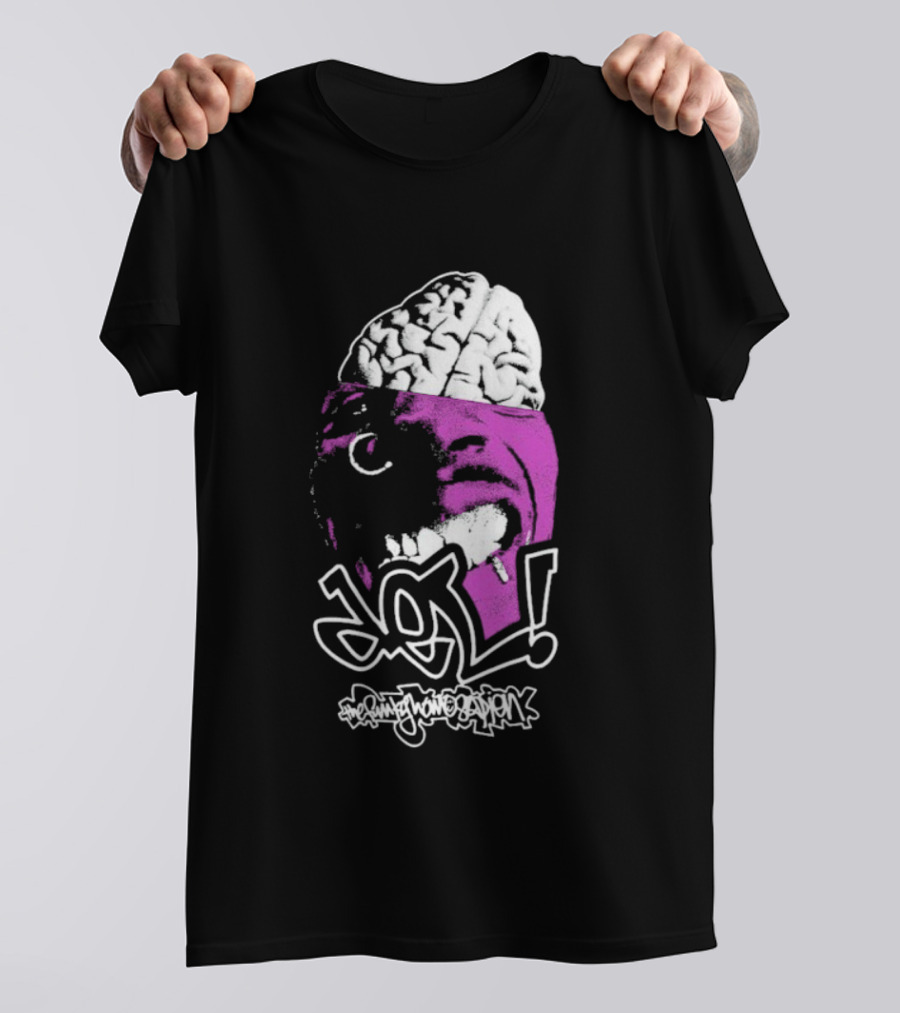 DEL Both Sides Of The Brain Face And Brain Graphic T-Shirt