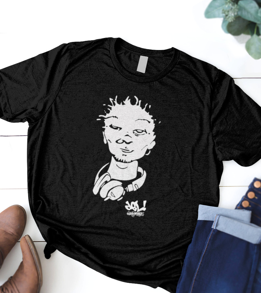 Del Face Headphones Graffiti Art T-Shirt