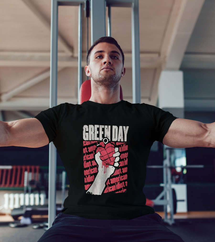 Green Day American Idiot Heart Hand Grenade T-Shirt