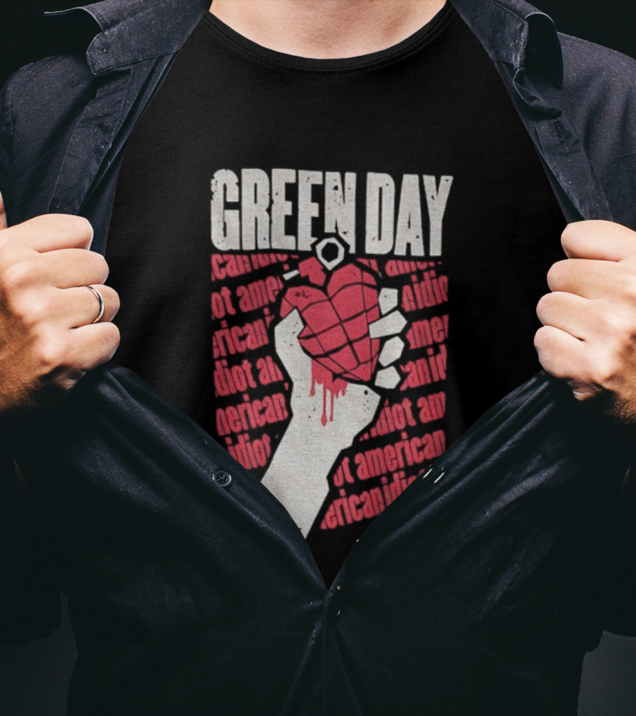 Green Day American Idiot Heart Hand Grenade T-Shirt