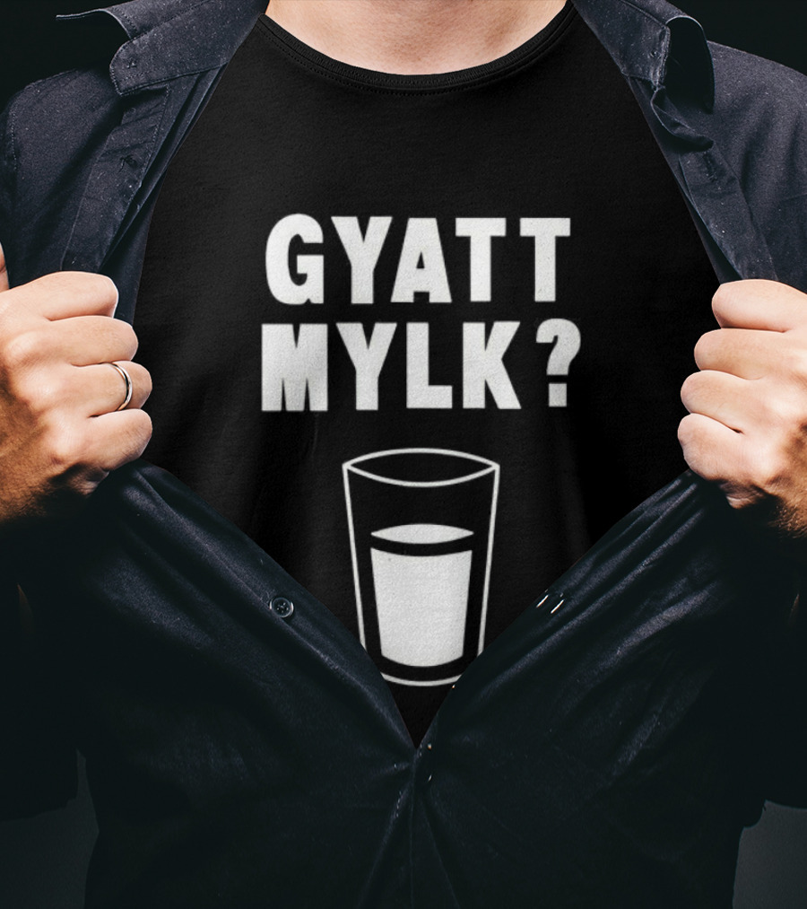 GYATT MYLK Question Mark Glass Of Milk T-Shirt