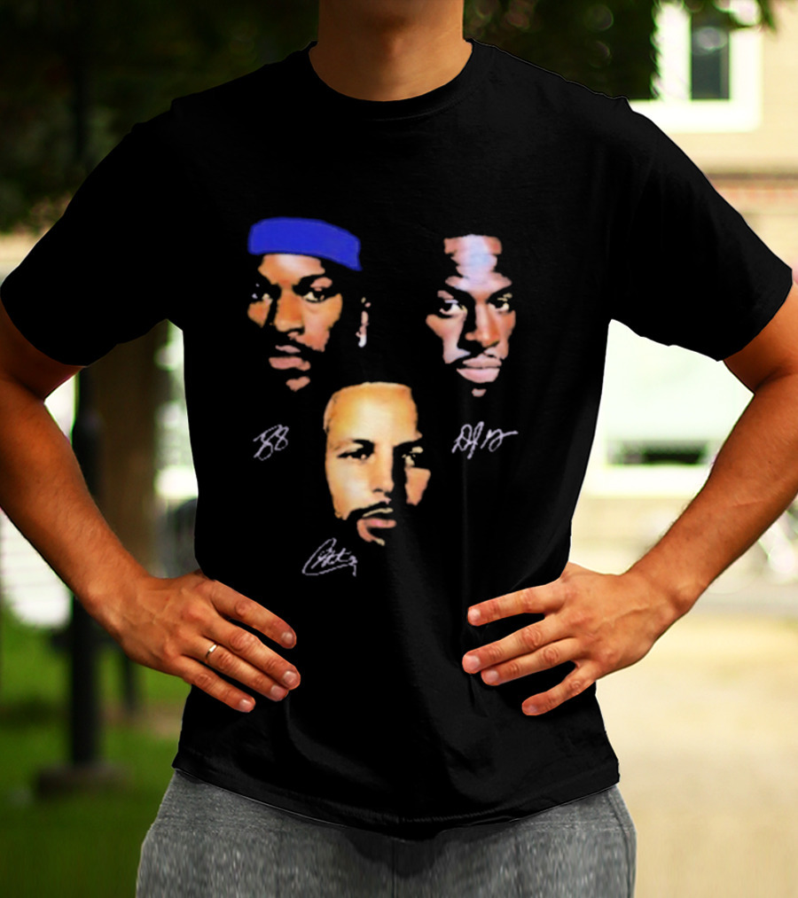 Jimmy Butler Draymond Green Stephen Curry Faces Heads BB AJG Signatures T-Shirt