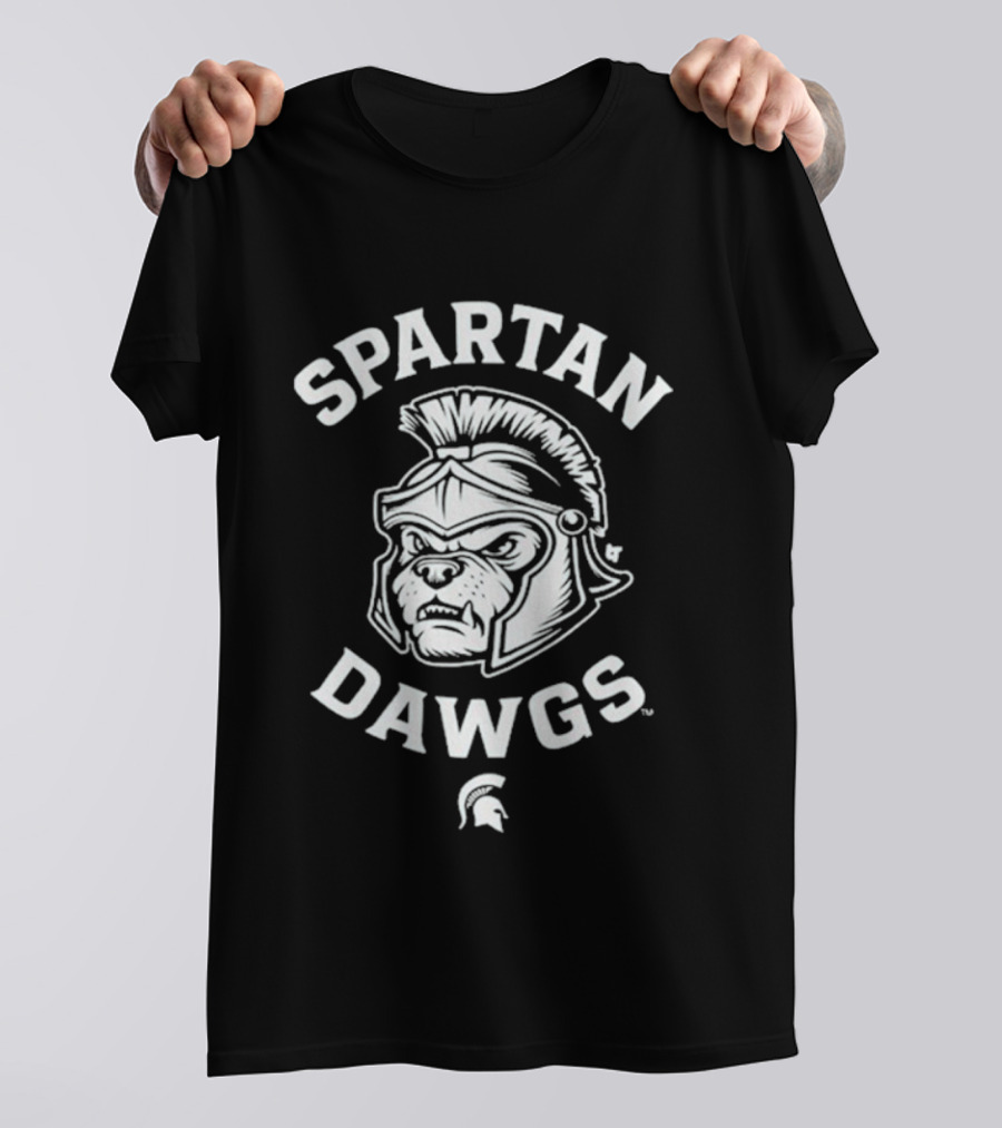 Spartan Dawgs Michigan State Helmet Illustration T-Shirt