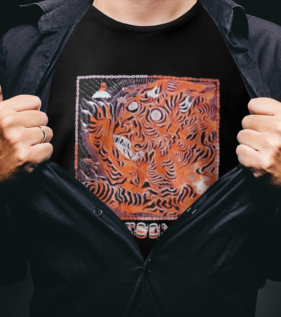 Saintseneca Dream Tiger Psychedelic Orange Tiger With Castle T-Shirt