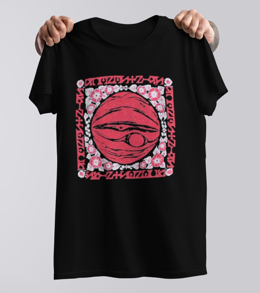 Saintseneca Jupiter Cosmic Vintage Red Planet Symbol With Geometric Border T-Shirt