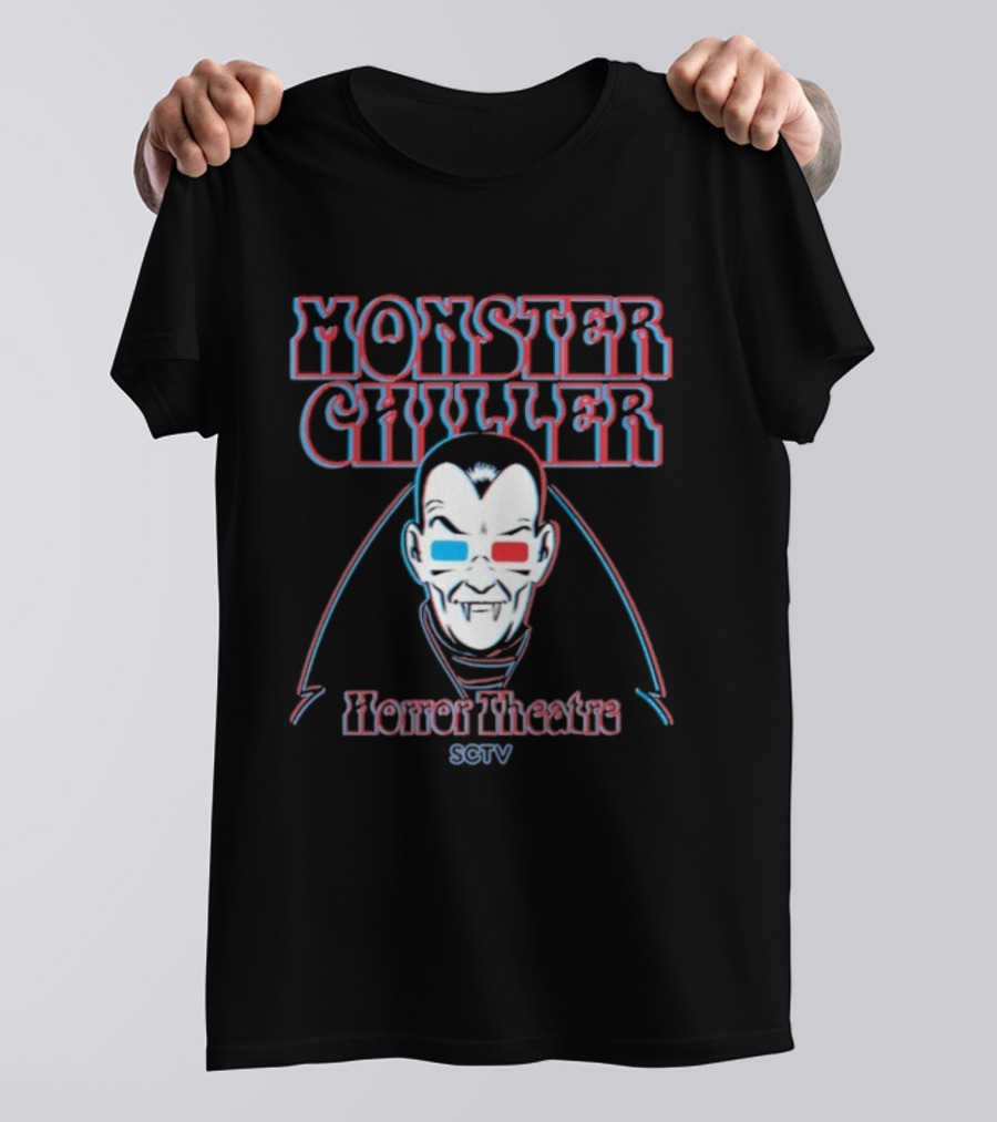 Monster Chiller Horror Theatre SCTV Count Floyd 3D Vampire T-Shirt