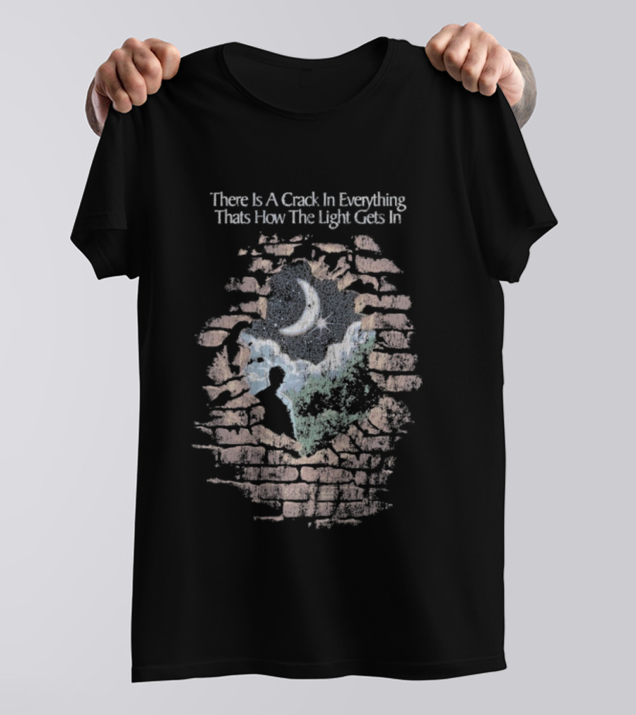 There Is A Crack In Everything That’s How The Light Gets In Wall Silhouette T-Shirt