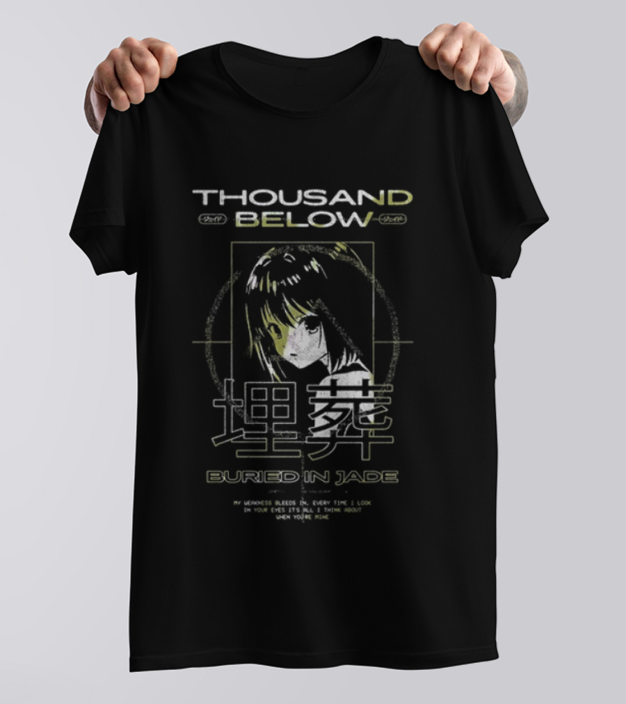 Thousand Below Buried In Jade Anime Japanese Text And Character T-Shirt