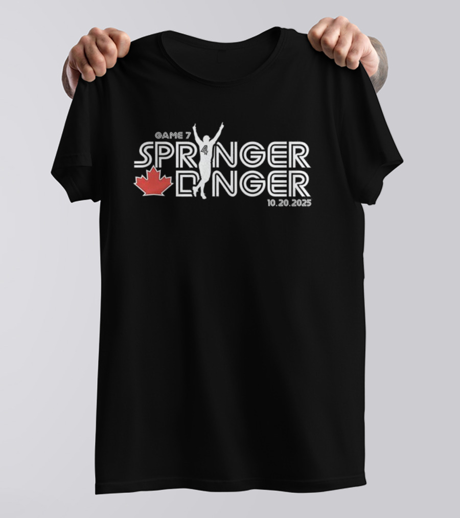 Game 7 Springer Dinger 10.29.2025 Red Maple Leaf Celebratory Silhouette T-Shirt