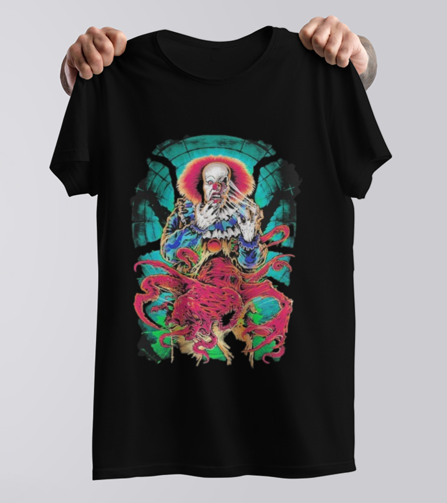 World Eater Clown Cosmic Horror Tentacles Illustration T-Shirt