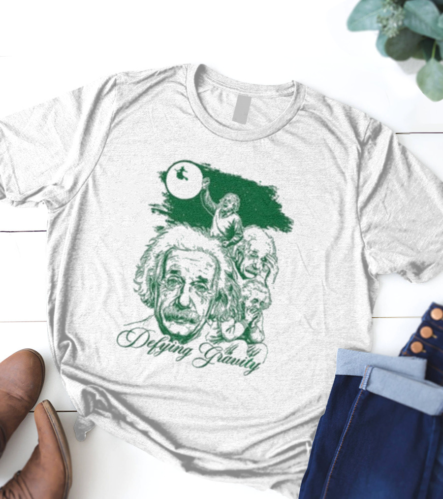 Albert Einstein Defying Gravity Science Concept T-Shirt