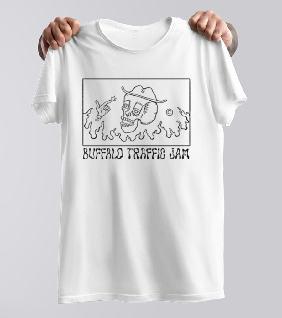 Buffalo Traffic Jam Skeleton Cowboy Greek 2025 T-Shirt