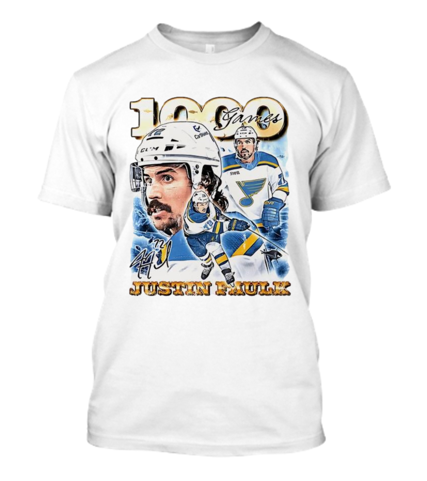 1000 Games Justin Faulk St. Louis Blues Hockey 72 Signature T-Shirt