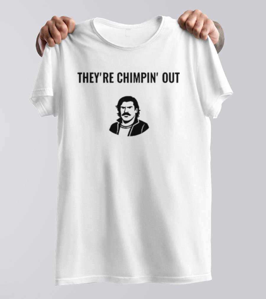ChudTheBuilder They’re Chimpin’ Out Retro Style Illustration T-Shirt