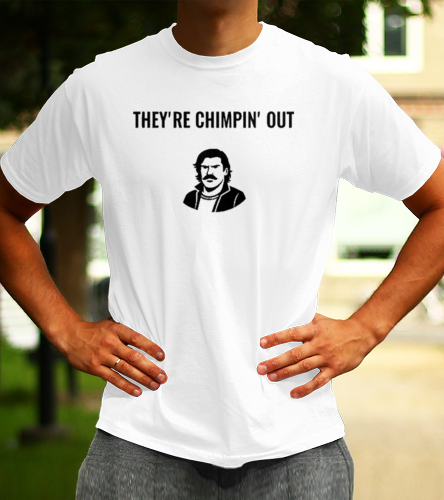 ChudTheBuilder They’re Chimpin’ Out Retro Style Illustration T-Shirt