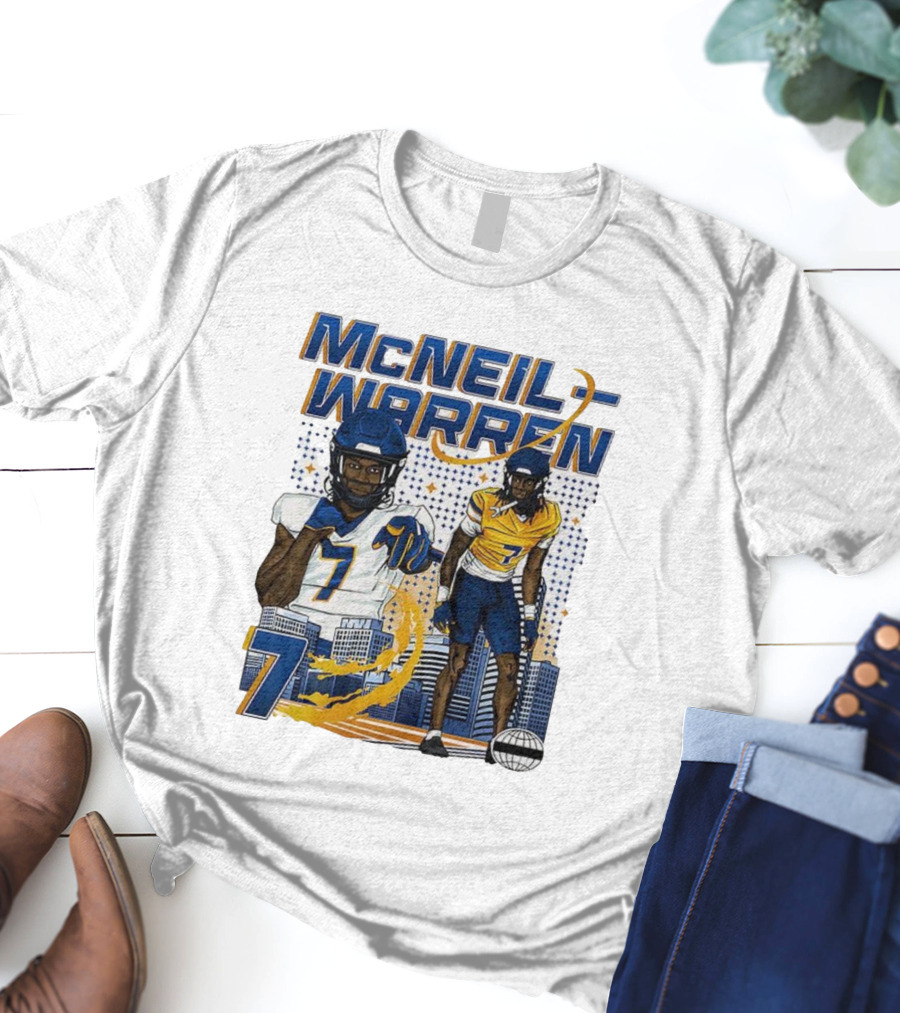 McNeil-Warren Toledo Rockets Football Number 7 Cartoon Urban Style T-Shirt