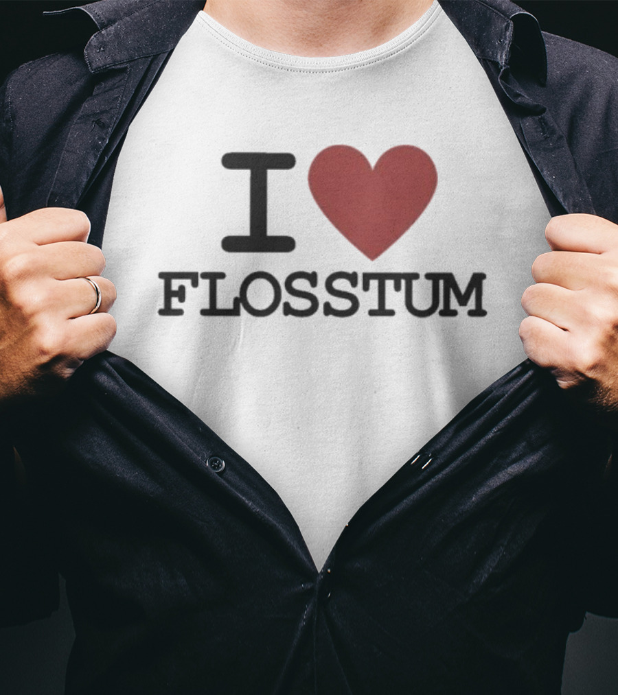 I Love Flosstum Heart Design T-Shirt