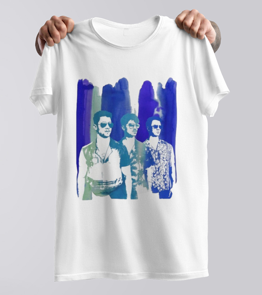 Jonas Brothers Cool Watercolor Style Portrait With Sunglasses T-Shirt