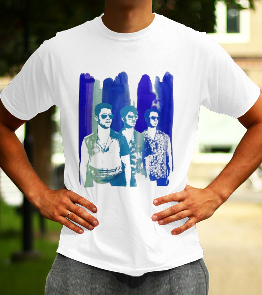 Jonas Brothers Cool Watercolor Style Portrait With Sunglasses T-Shirt