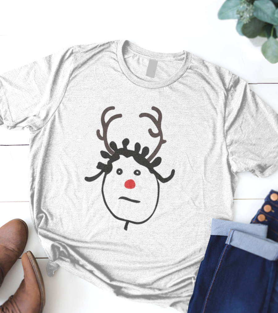 Rihanna Rhenna R20 Merry Christmas Reindeer Antlers Red Nose T-Shirt