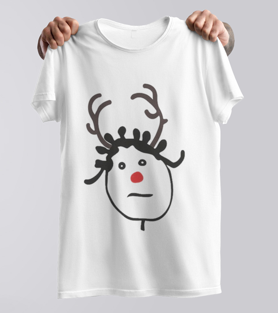 Rihanna Rhenna R20 Merry Christmas Reindeer Antlers Red Nose T-Shirt