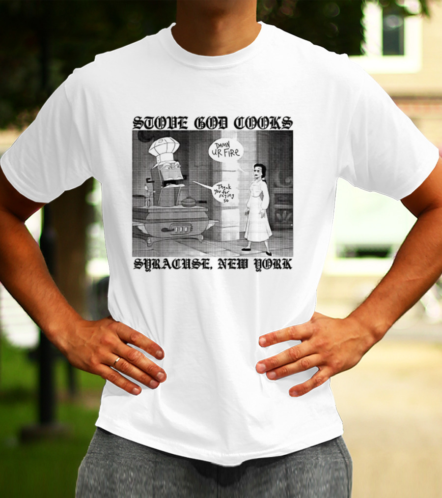 Stove God Cooks Syracuse New York Chef Dripping Sauce Dark UrFire T-Shirt