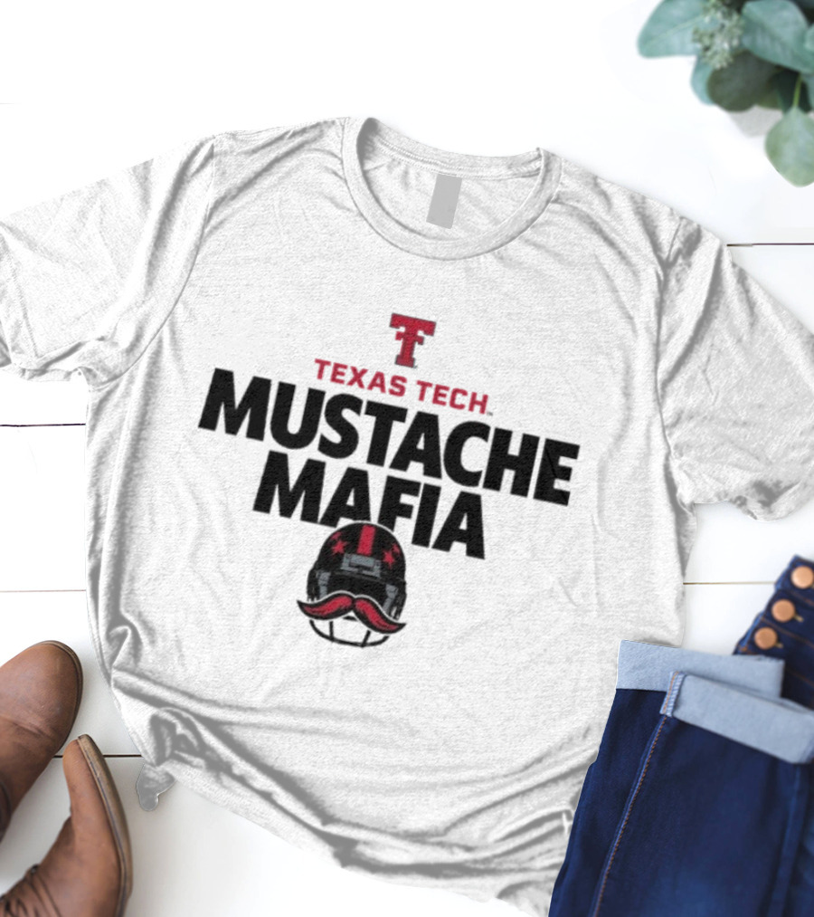 Texas Tech Red Raiders Mustache Mafia Helmet Star Design T-Shirt