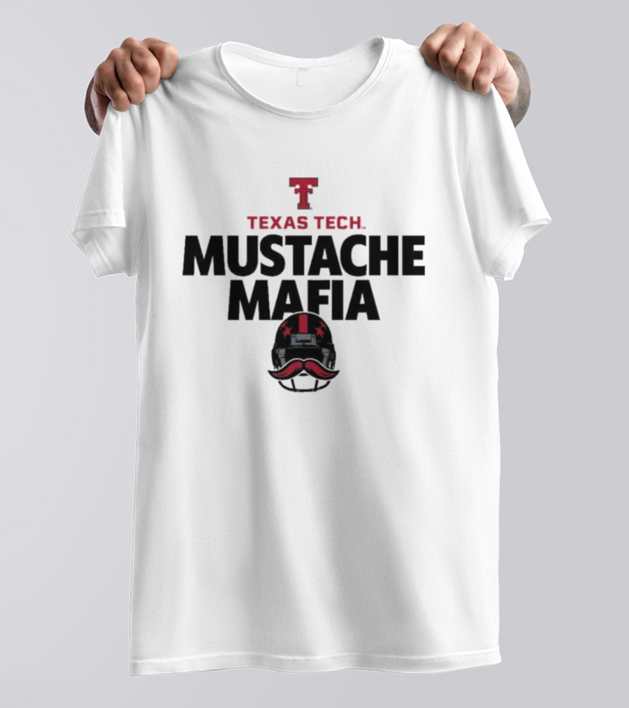 Texas Tech Red Raiders Mustache Mafia Helmet Star Design T-Shirt