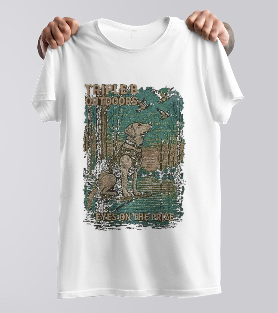 Triple B Outdoors Eyes On The Prize Dog Hunting Scene T-Shirt