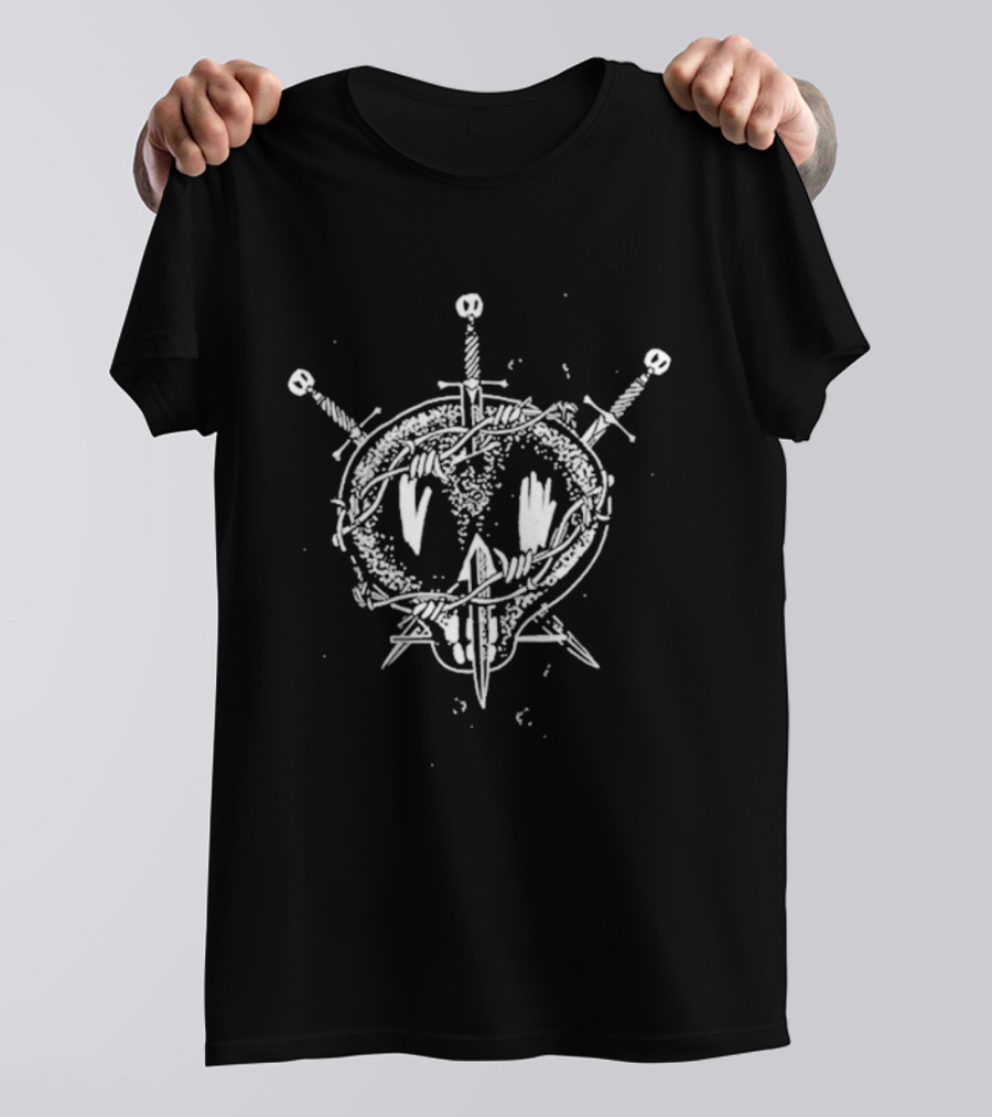 Bullet For My Valentine Barb Skull Swords Graphic T-Shirt