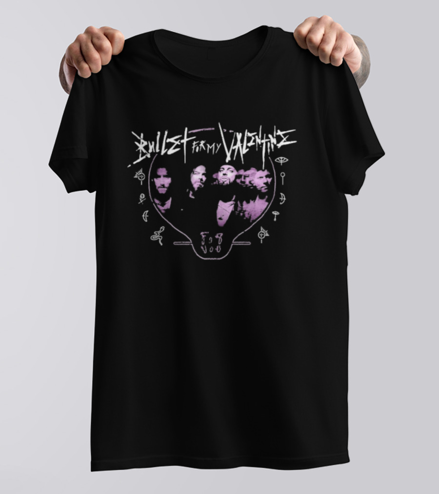 Bullet For My Valentine Heart Wings 13 Pink Design T-Shirt