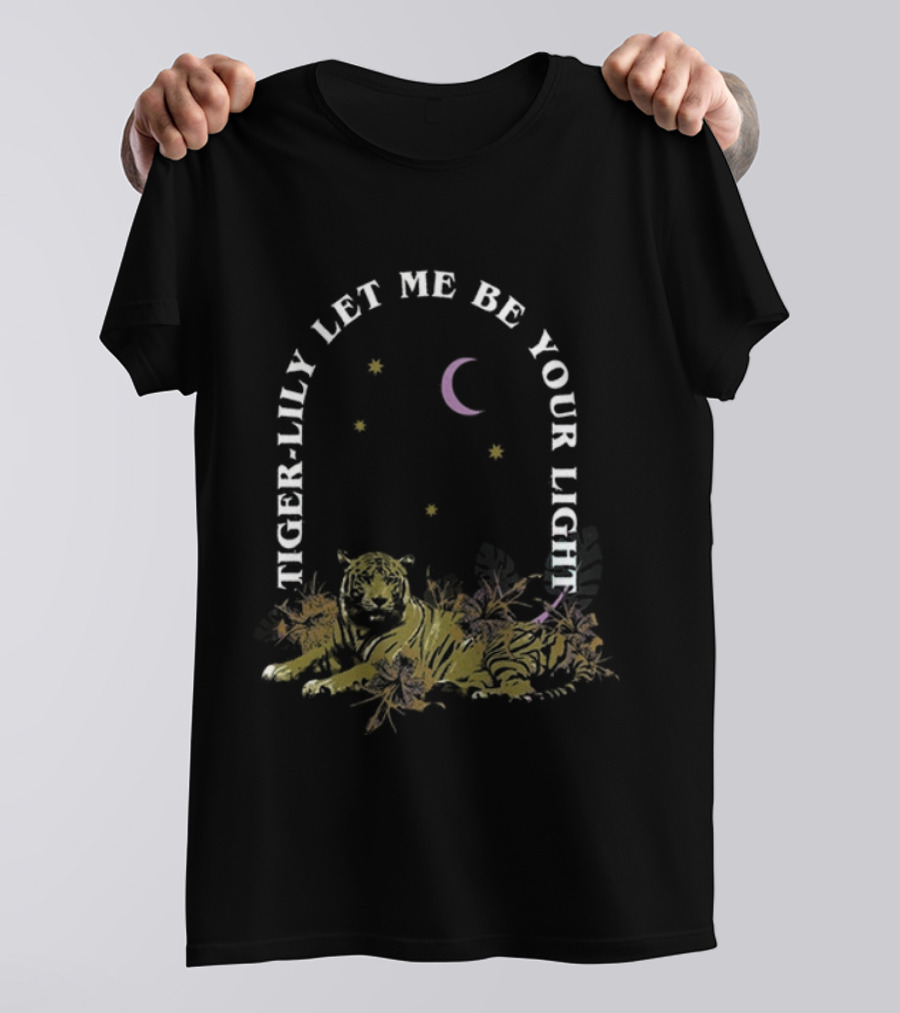 Tiger-Lily Let Me Be Your Light Moon Stars Illustration T-Shirt