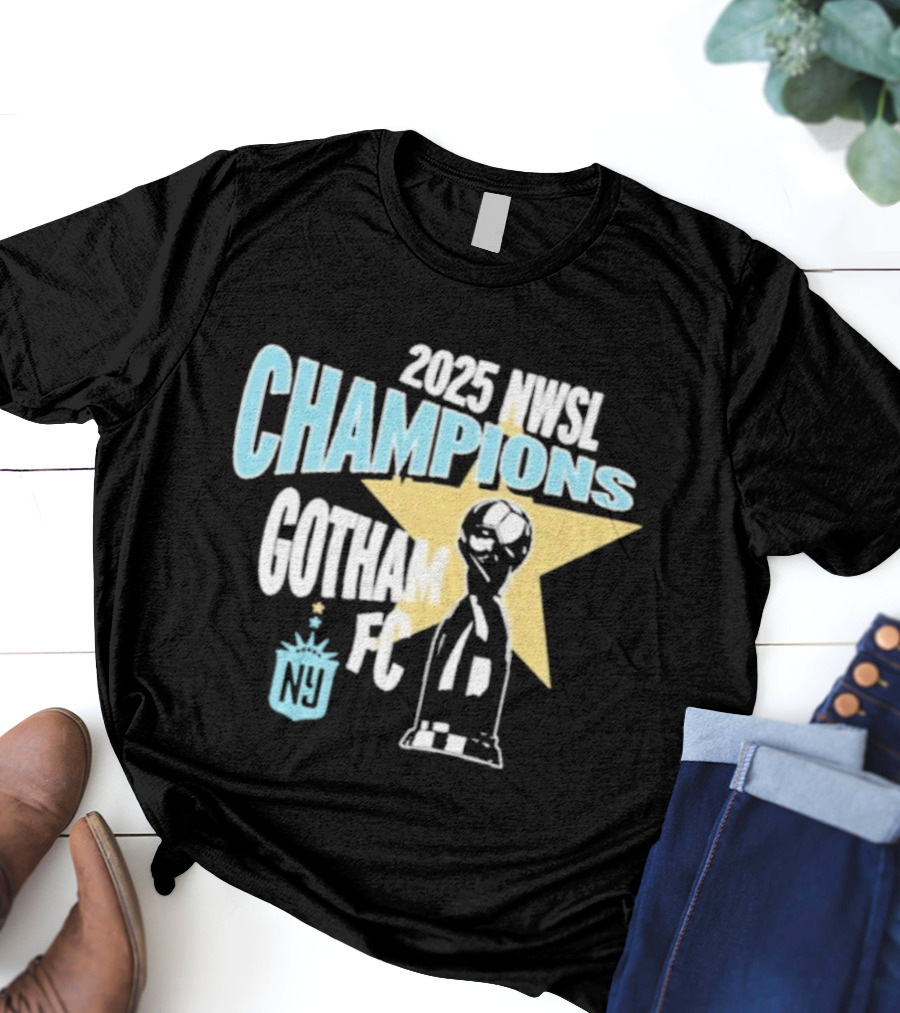 2025 NWSL Champions Gotham FC Trophy Star NY T-Shirt