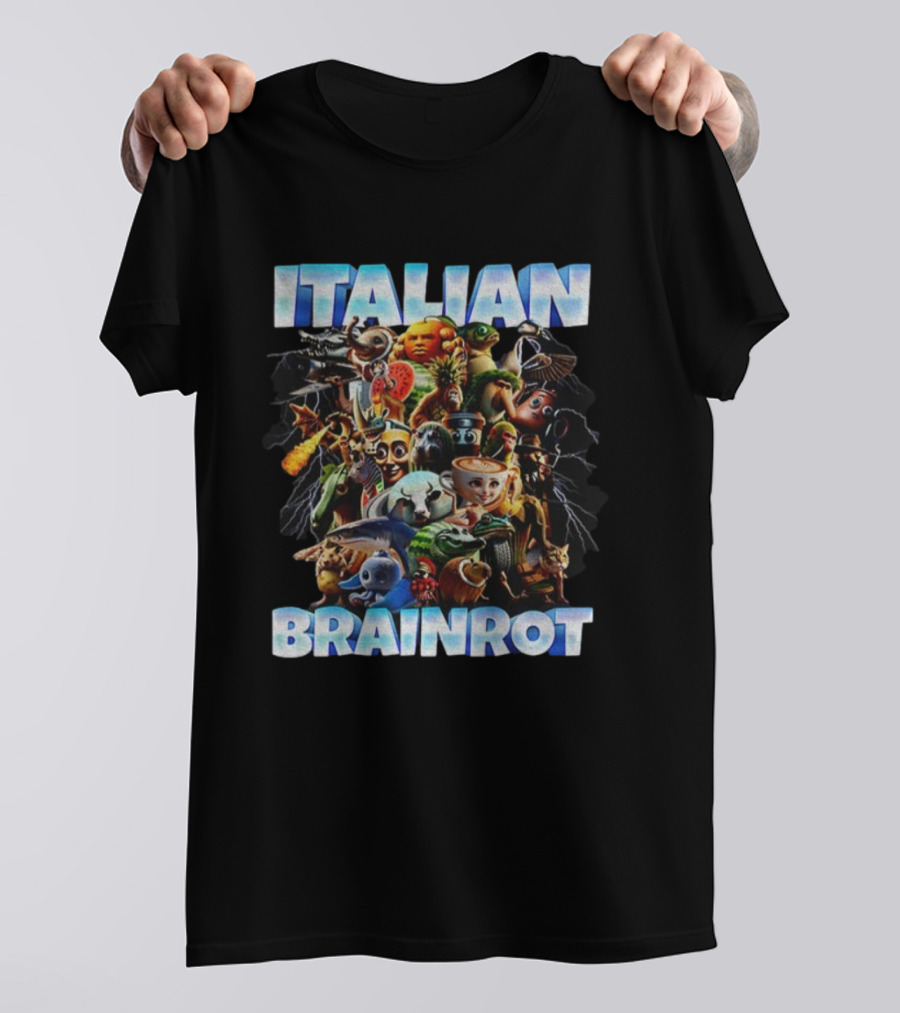 Italian Brainrot Birthday Meme Characters Collage T-Shirt