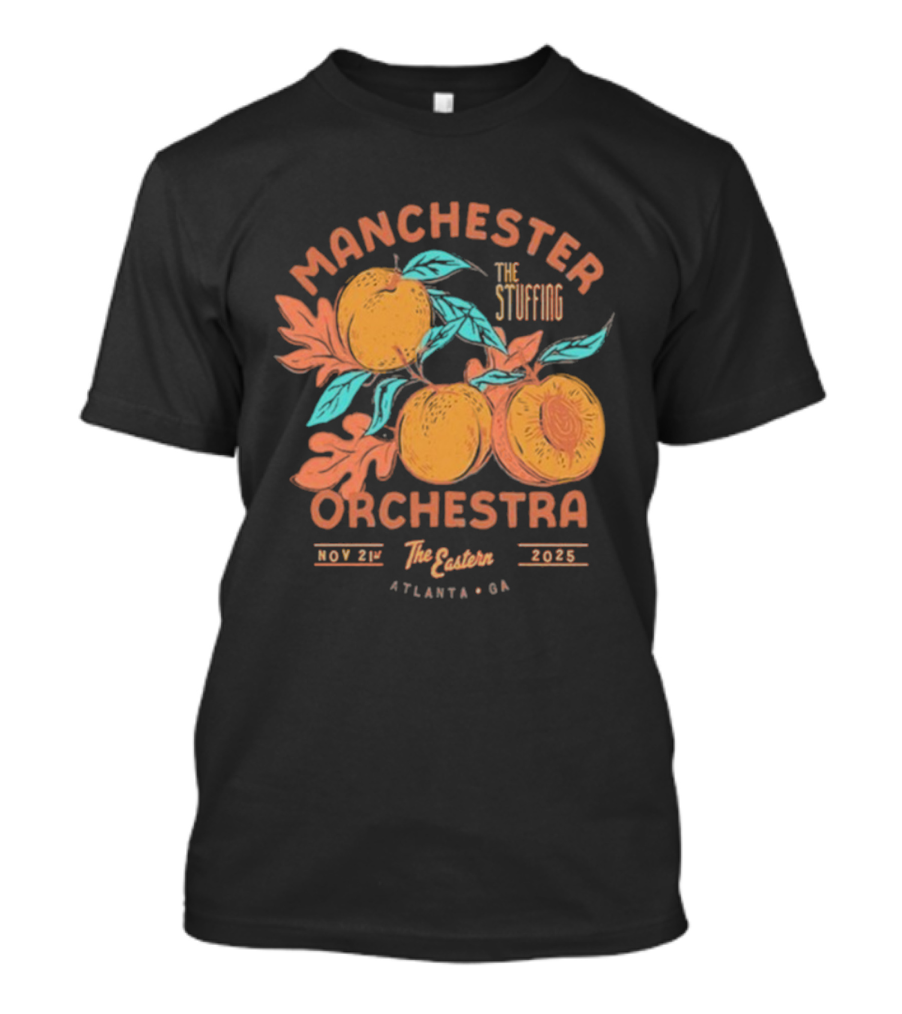 Manchester Orchestra The Stuffing Nov 21 2025 The Eastern Atlanta GA Peaches T-Shirt