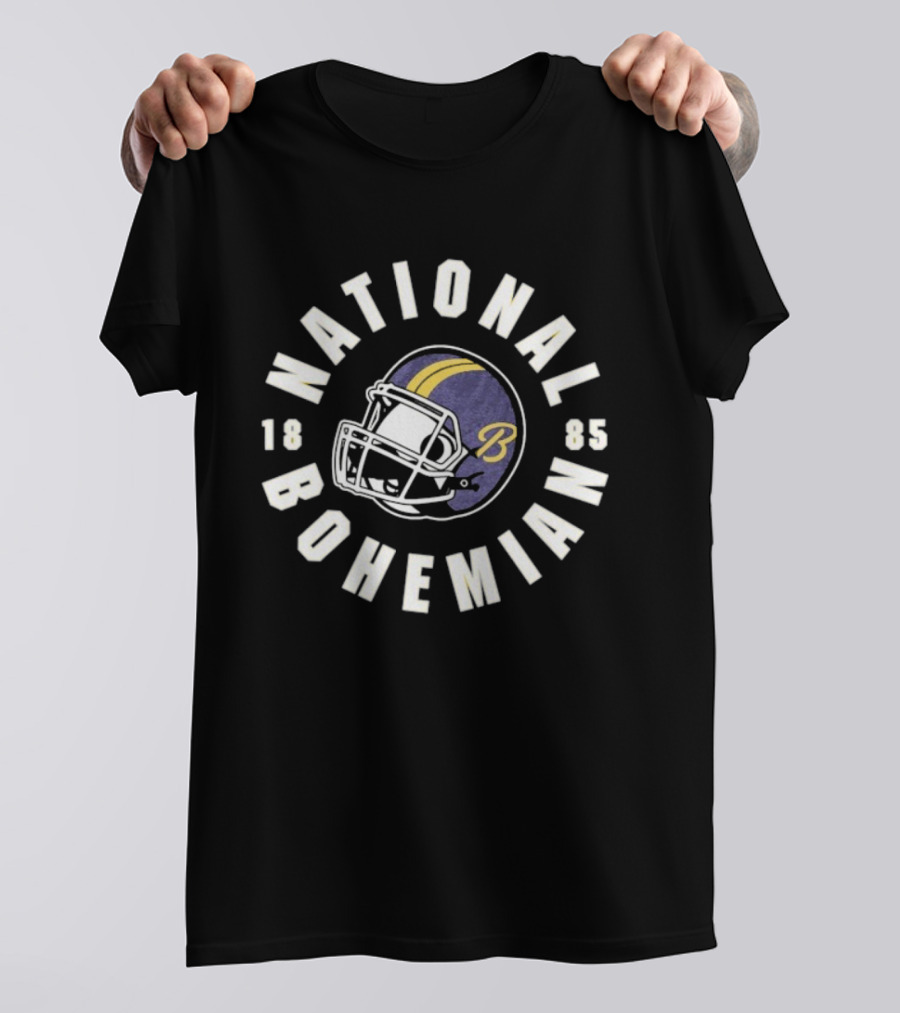 National Bohemian 1885 Football Helmet B Logo Retro Sports T-Shirt