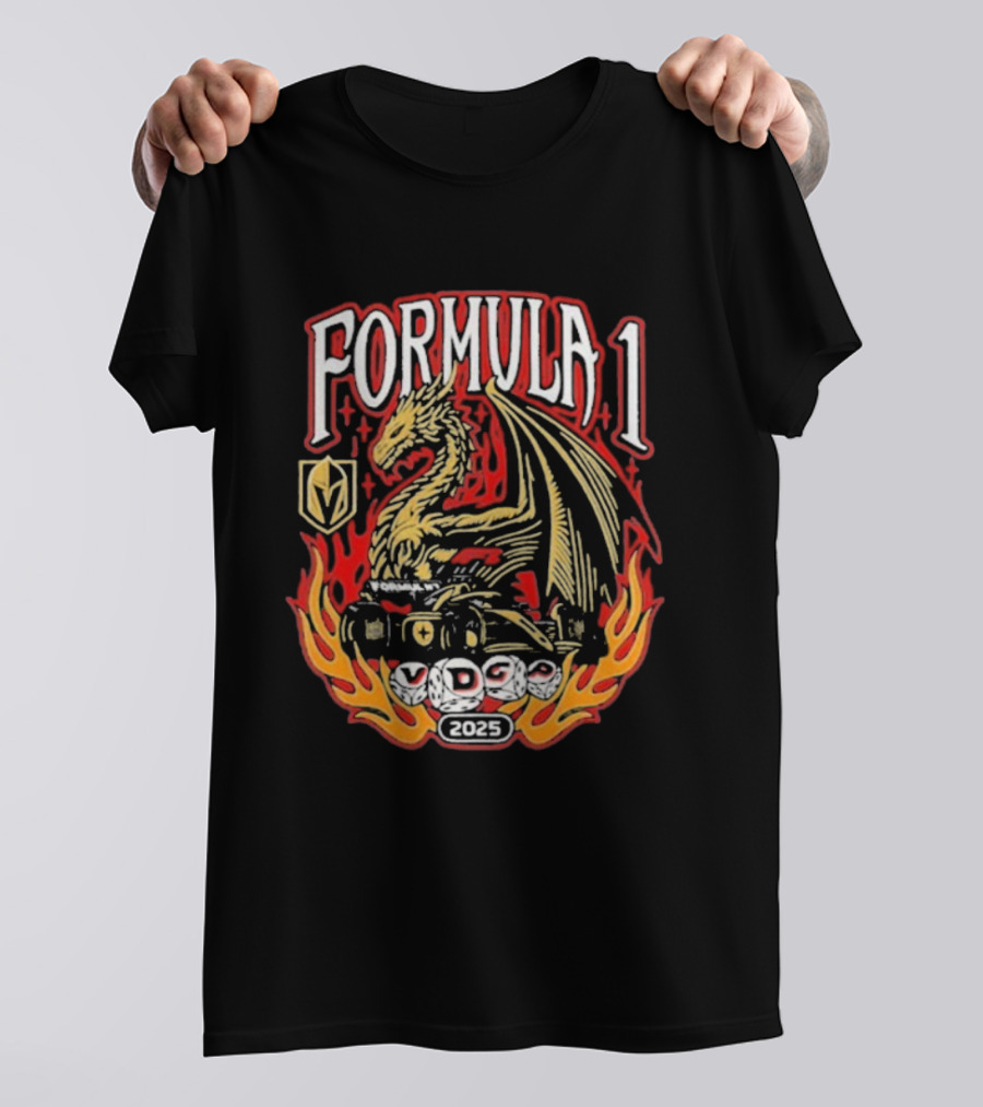 Golden Knights Formula 1 Las Vegas 2025 Dragon VDGP T-Shirt