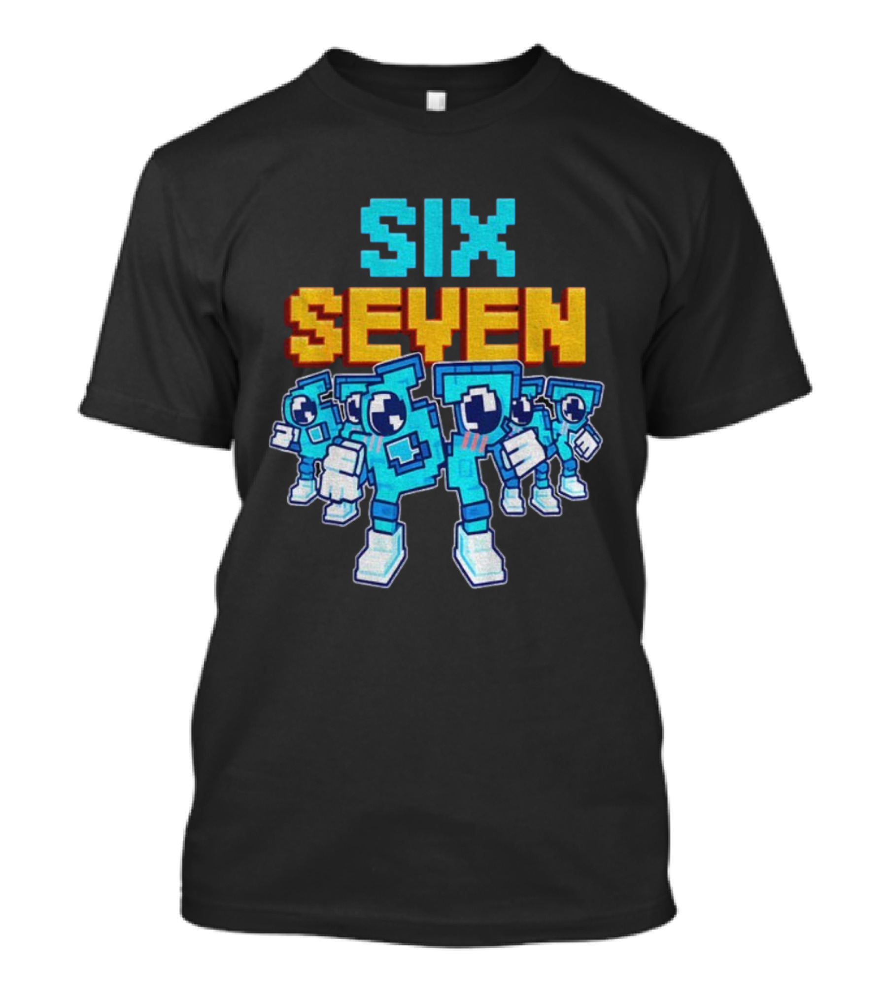 Steal A Brainrot Six Seven Italian Brainrot 67 Meme Gen Alpha Retro Pixel Art Characters T-Shirt