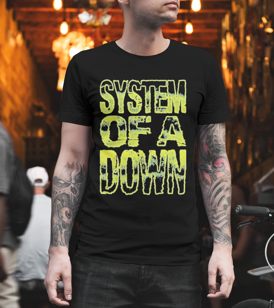 System Of A Down Gradient Stack Yellow Tie Dye Effect T-Shirt